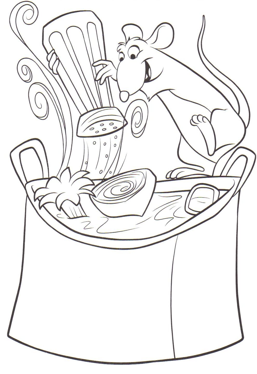 coloriage ratatouille remy fait la cuisine